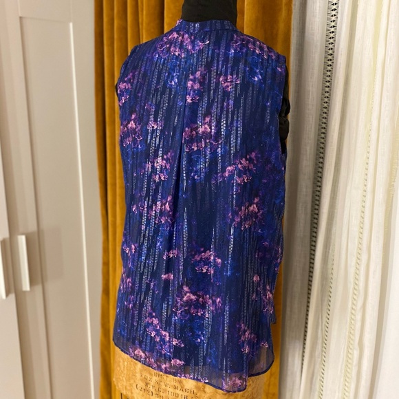 Tahari Purple Metallic Tunic - Picture 5 of 7